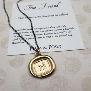 Dog - True Friend Necklace in Gold Vermeil