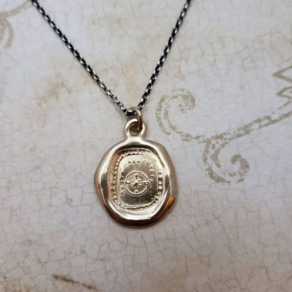 Mariners Compass in Gold Vermeil