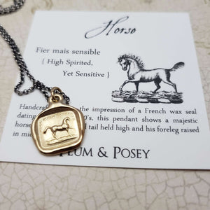 Horse Necklace in Gold Vermeil