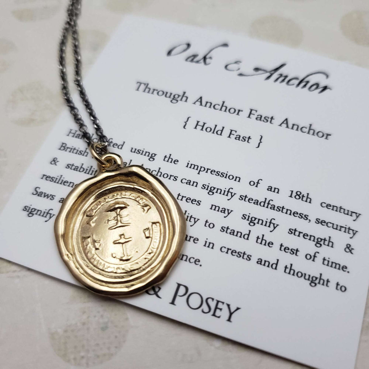 Oak &amp; Anchor in Gold Vermeil