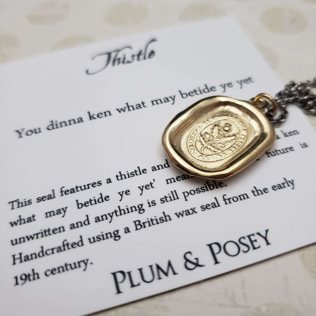 Thistle - &#39;Believe in yourself&#39; in Gold Vermeil