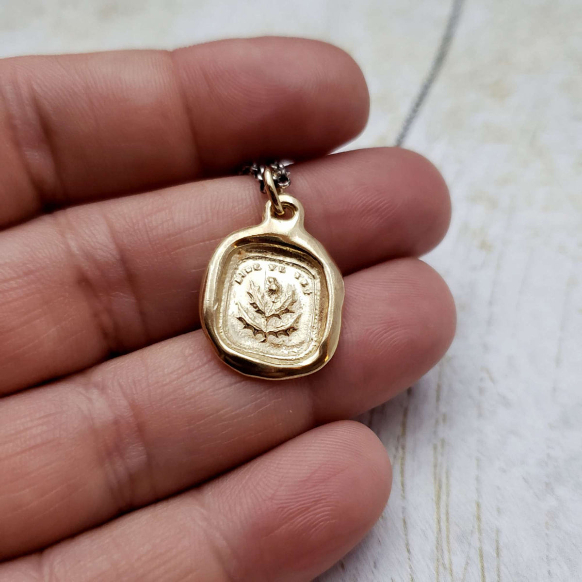 Scottish Patience Thistle in Gold Vermeil