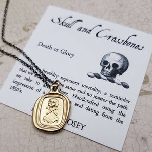 Death or Glory Skull and Crossbones in Gold Vermeil