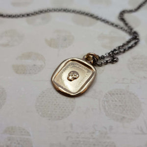 Skull Memento Mori Necklace in Gold Vermeil