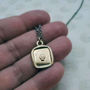 Skull Memento Mori Necklace in Gold Vermeil