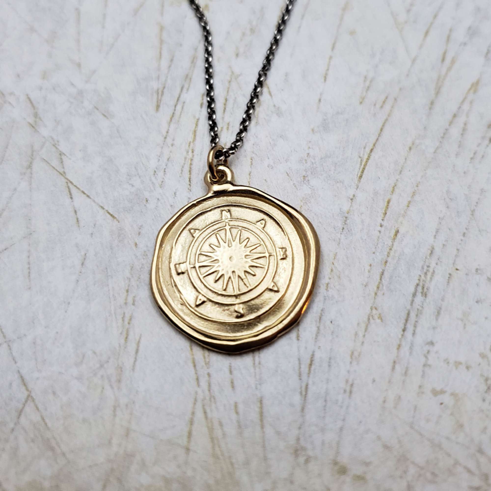 Compass Rose in Gold Vermeil