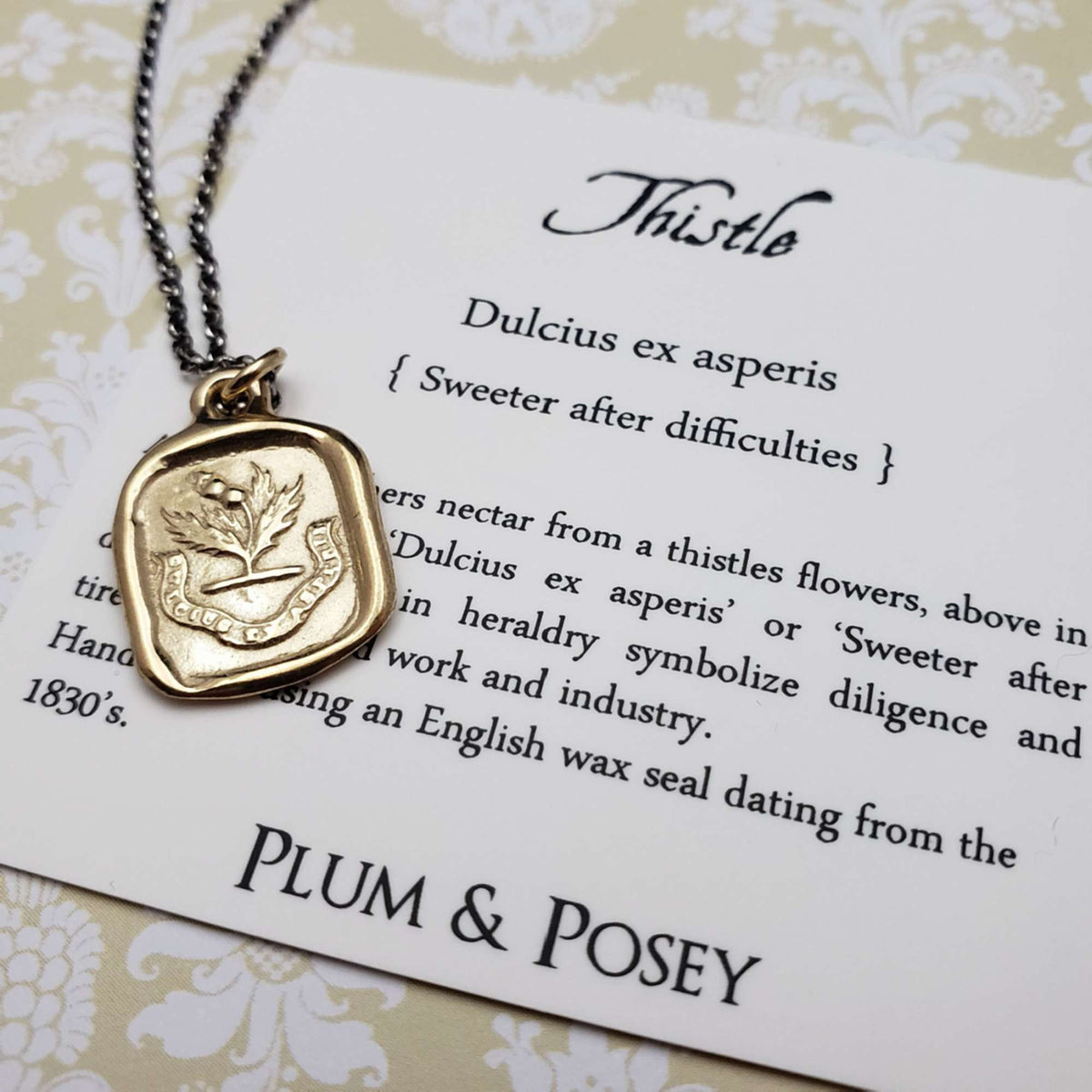 Scottish Thistle in Gold Vermeil