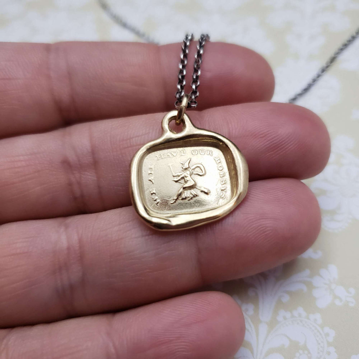 Witch - &#39;We all have our Hobbies&#39; in Gold Vermeil