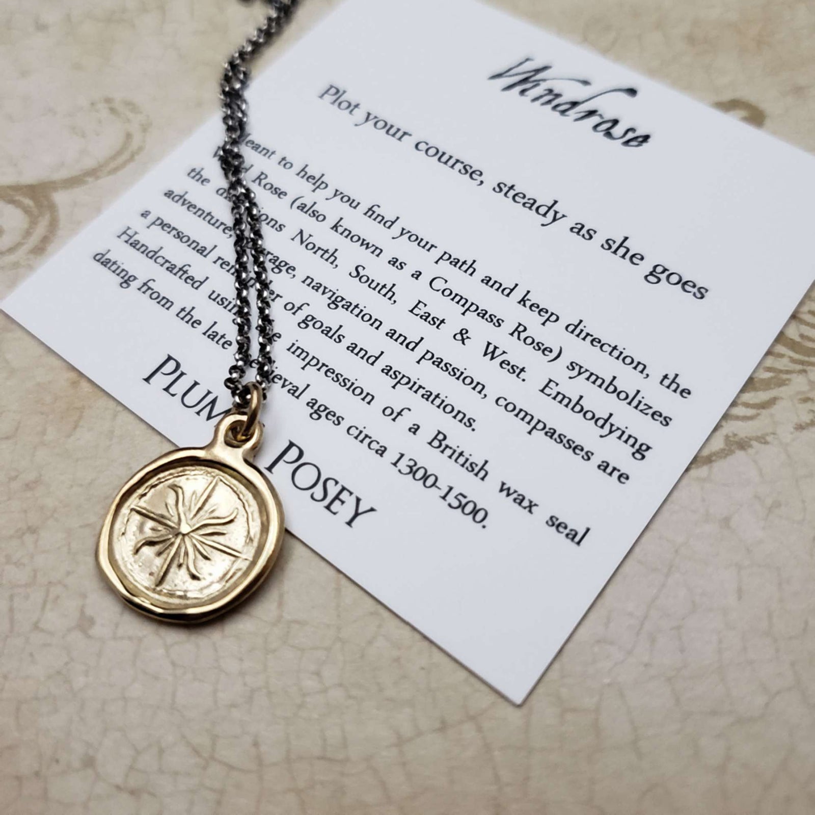 Windrose Compass in Gold Vermeil