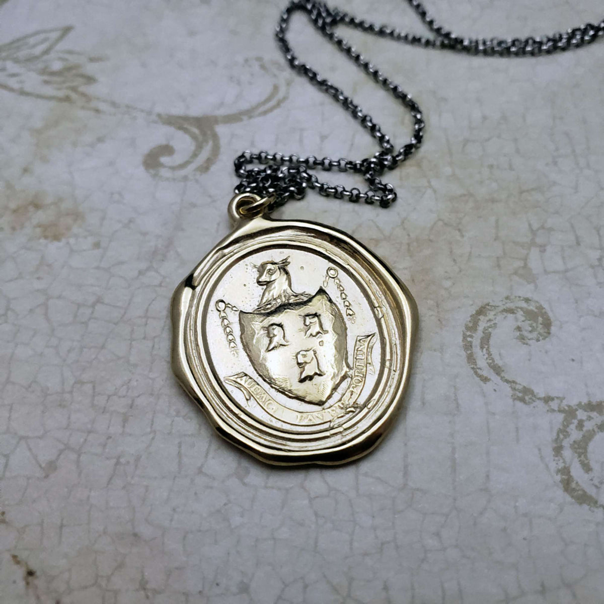 Fortune Favors the Brave Necklace in Gold Vermeil