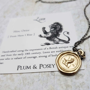 Lion Necklace - From Here I Rise in Gold Vermeil