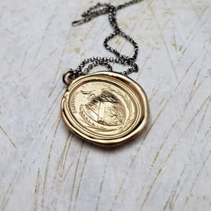 Eagle Necklace -  Patience and Courage in Gold Vermeil