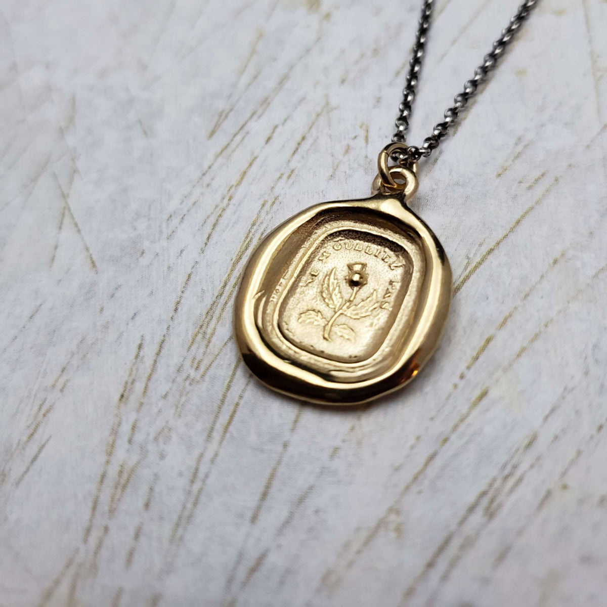 Thistle - Do Not Forget Me in Gold Vermeil