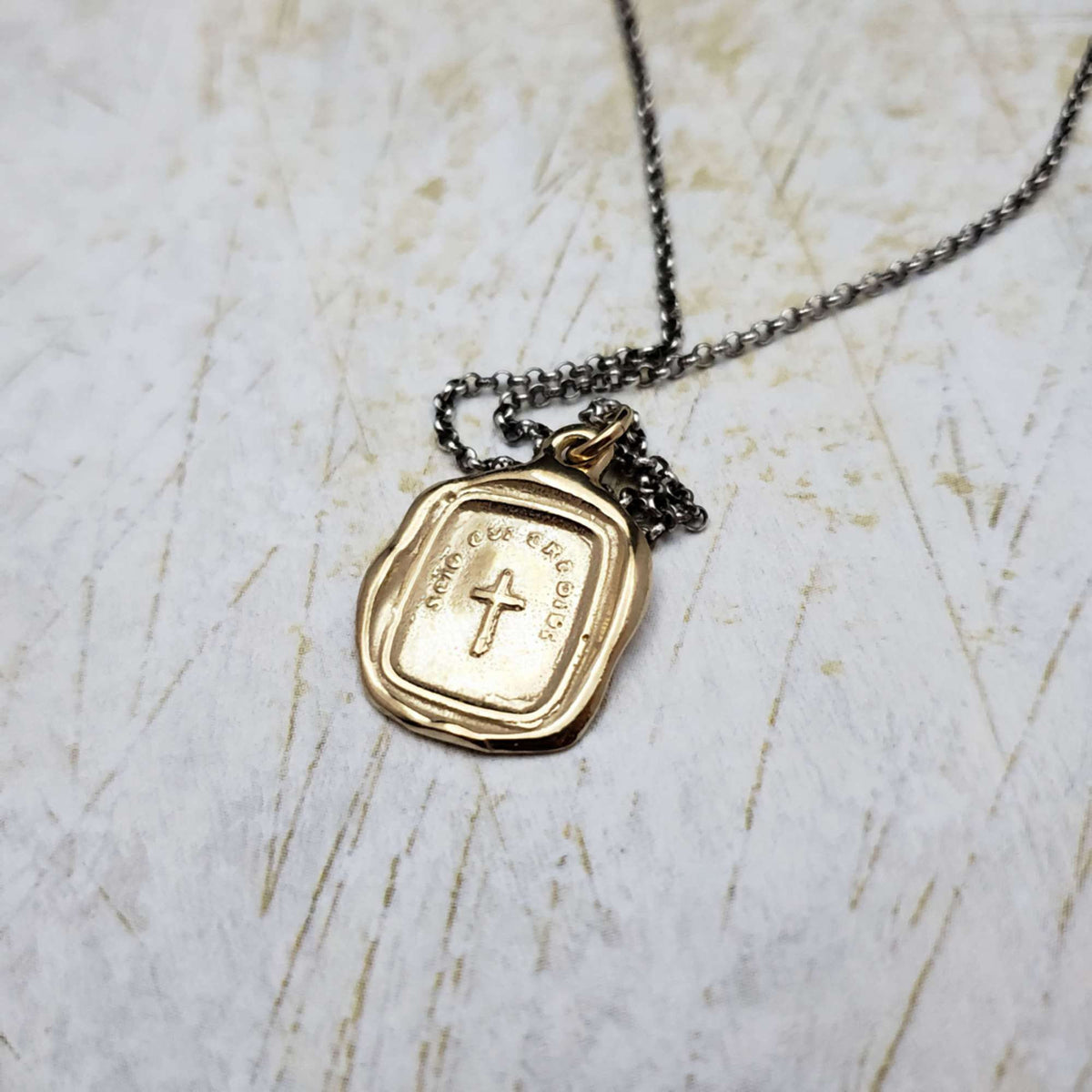 Christian Cross Necklace in Gold Vermeil