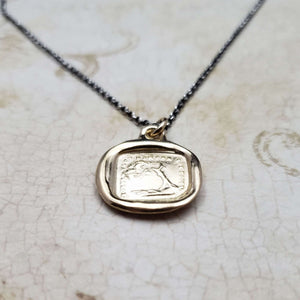 Oak Strength Necklace - 'Bend Don't Break'  in Gold Vermeil