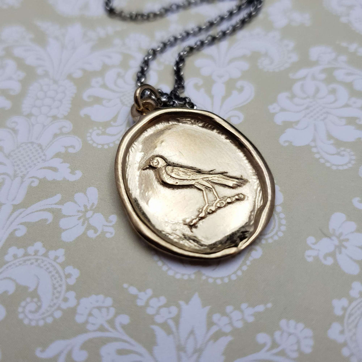 Nevermore Raven in Gold Vermeil