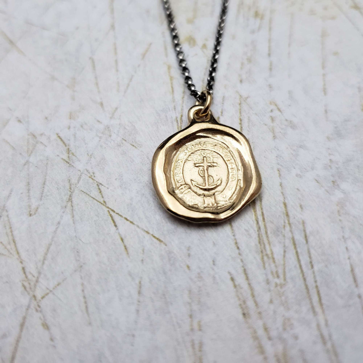 Anchored Cross Necklace in Gold Vermeil