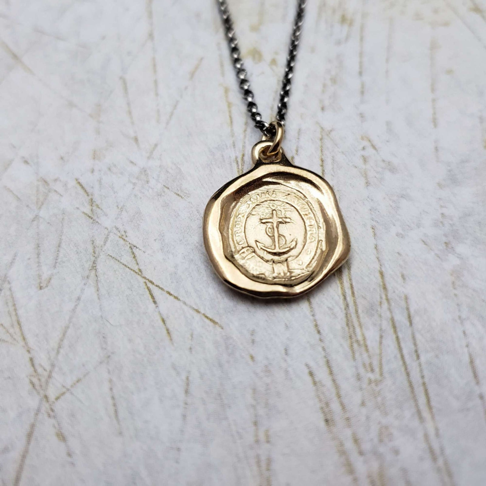 Anchored Cross Necklace in Gold Vermeil