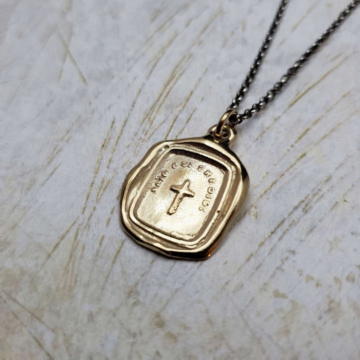 Christian Cross Necklace in Gold Vermeil