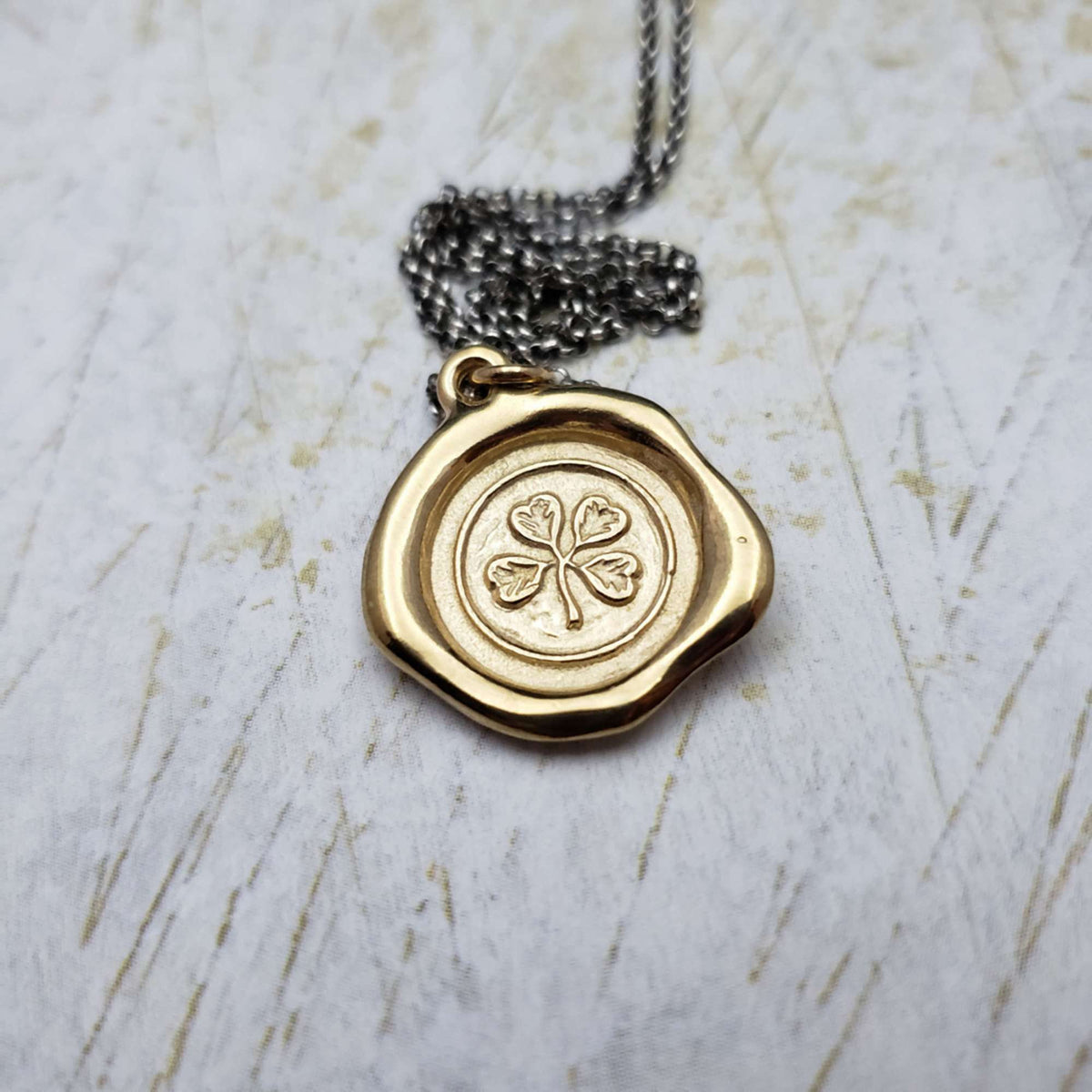 Four Leaf Clover Necklace in Gold Vermeil