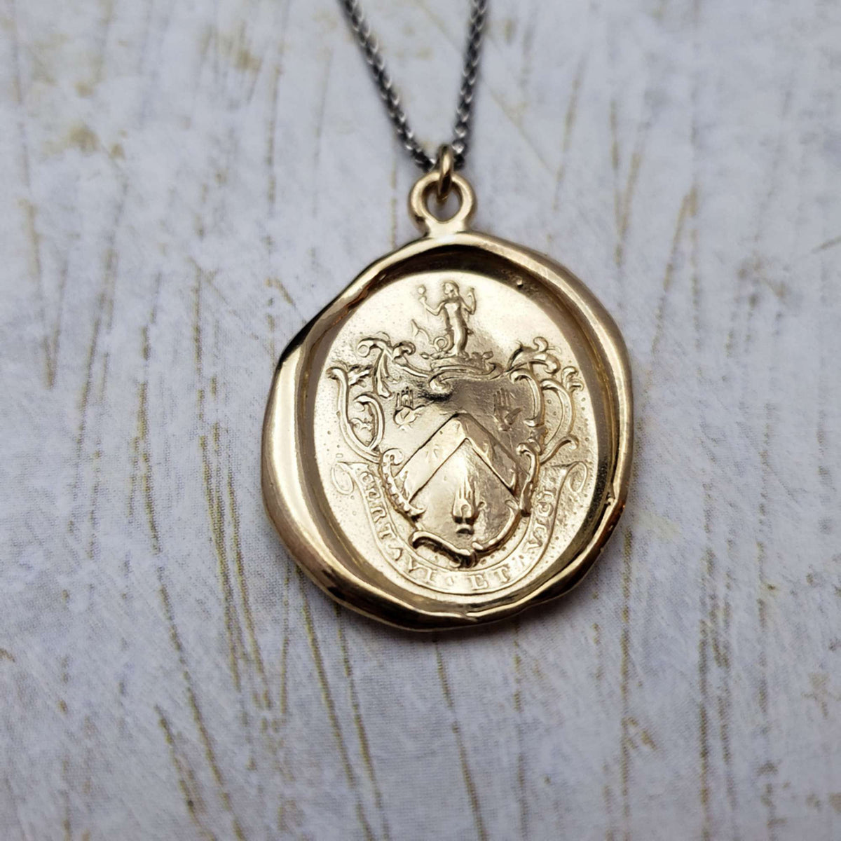 Mermaids Crest - Victorious -  in Gold Vermeil