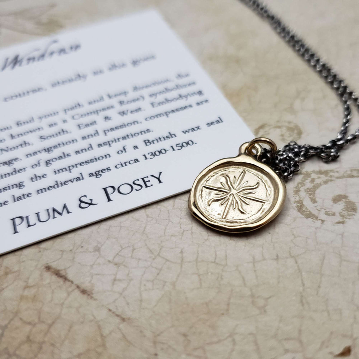 Windrose Compass in Gold Vermeil