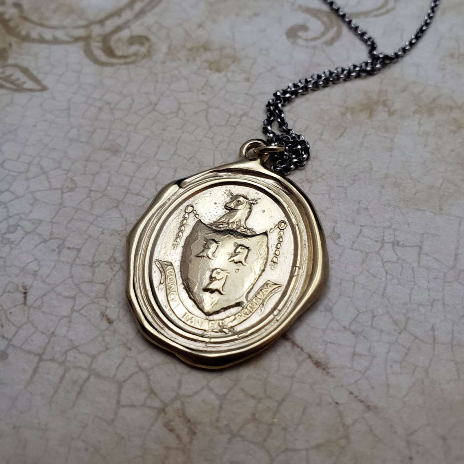 Fortune Favors the Brave Necklace in Gold Vermeil