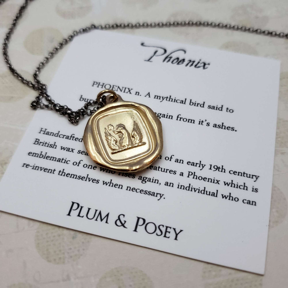 Phoenix necklace in Gold Vermeil