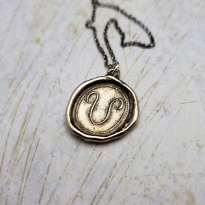 Letter U in Bronze