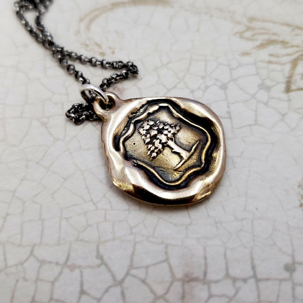 Strength Oak Tree Pendant in Bronze