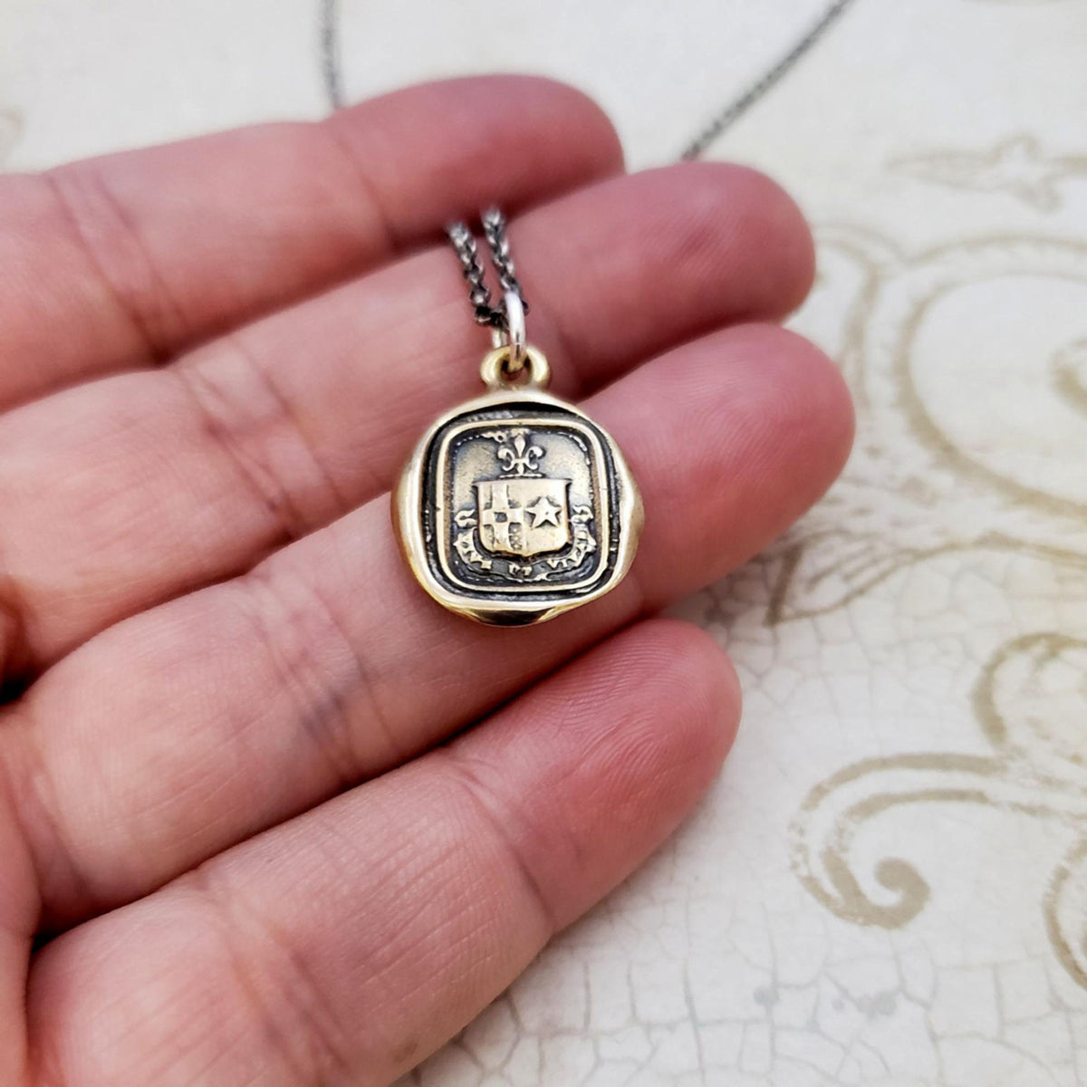 Fleur de lis and Star necklace - Live your Life in Bronze