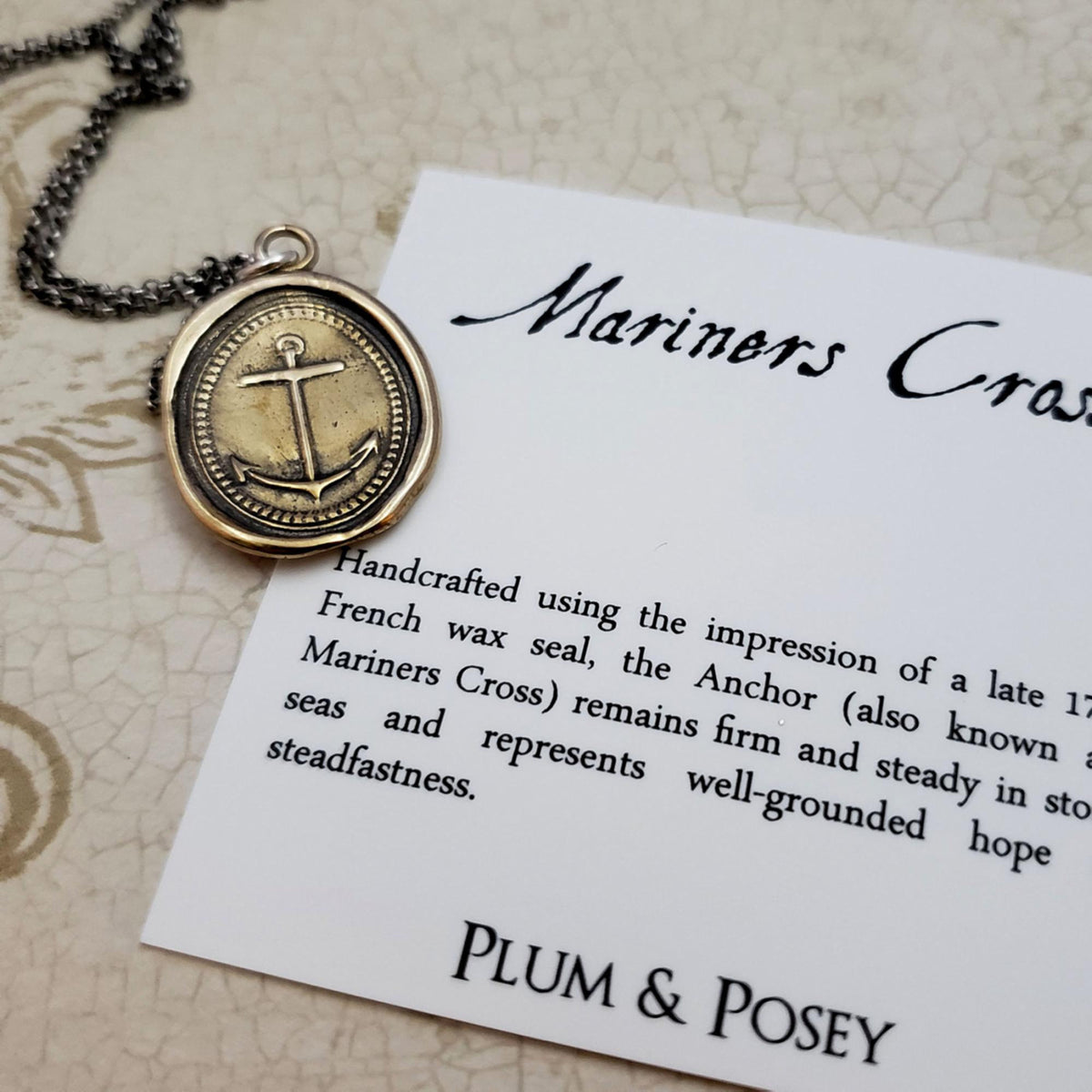 Mariners cross anchor - hope and faith in bronze