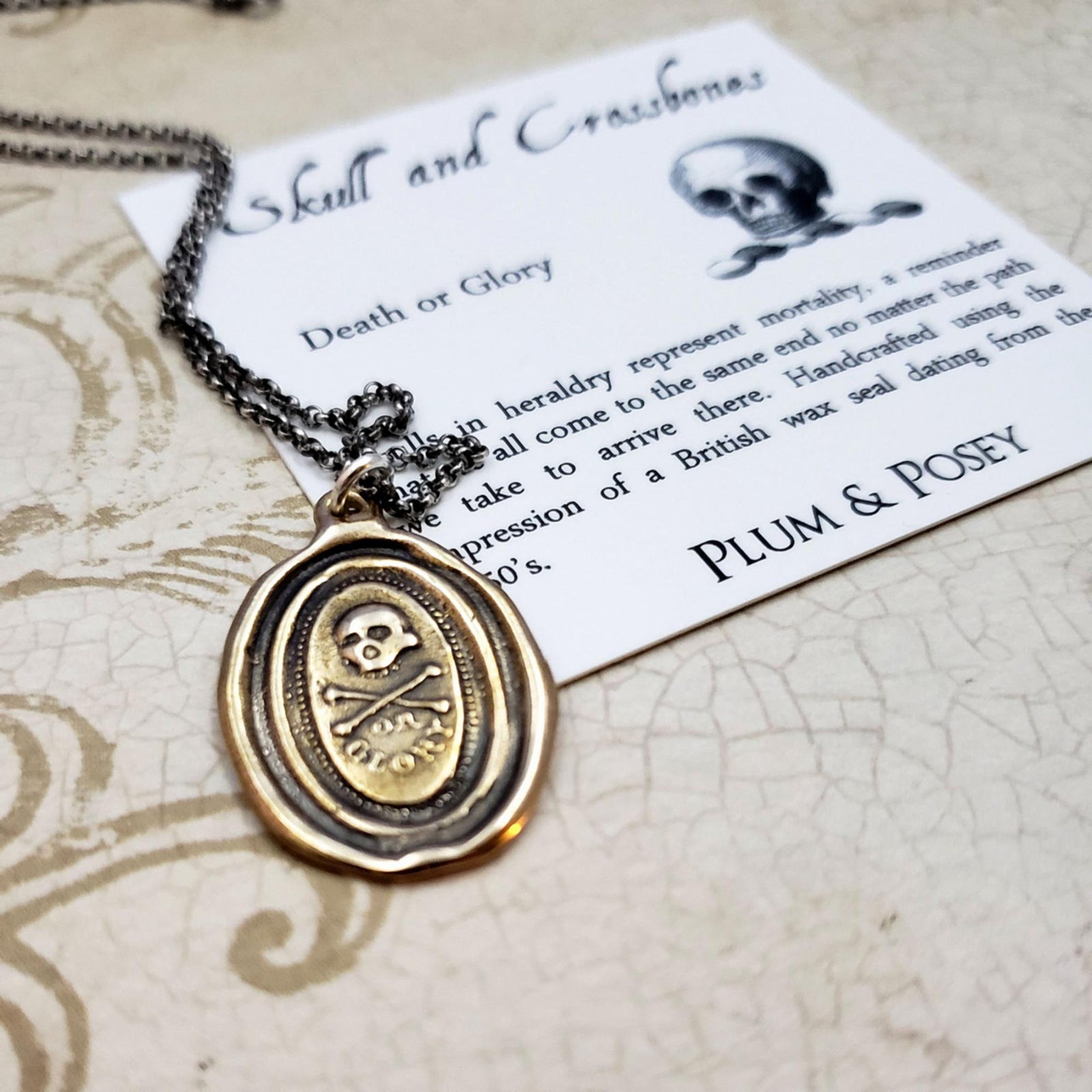 Death or Glory Skull and Crossbones in bronze