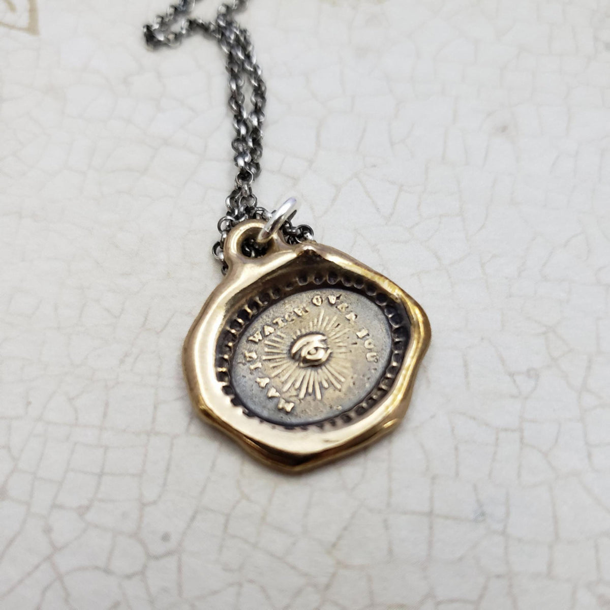 Eye of Providence Pendant Necklace in Bronze