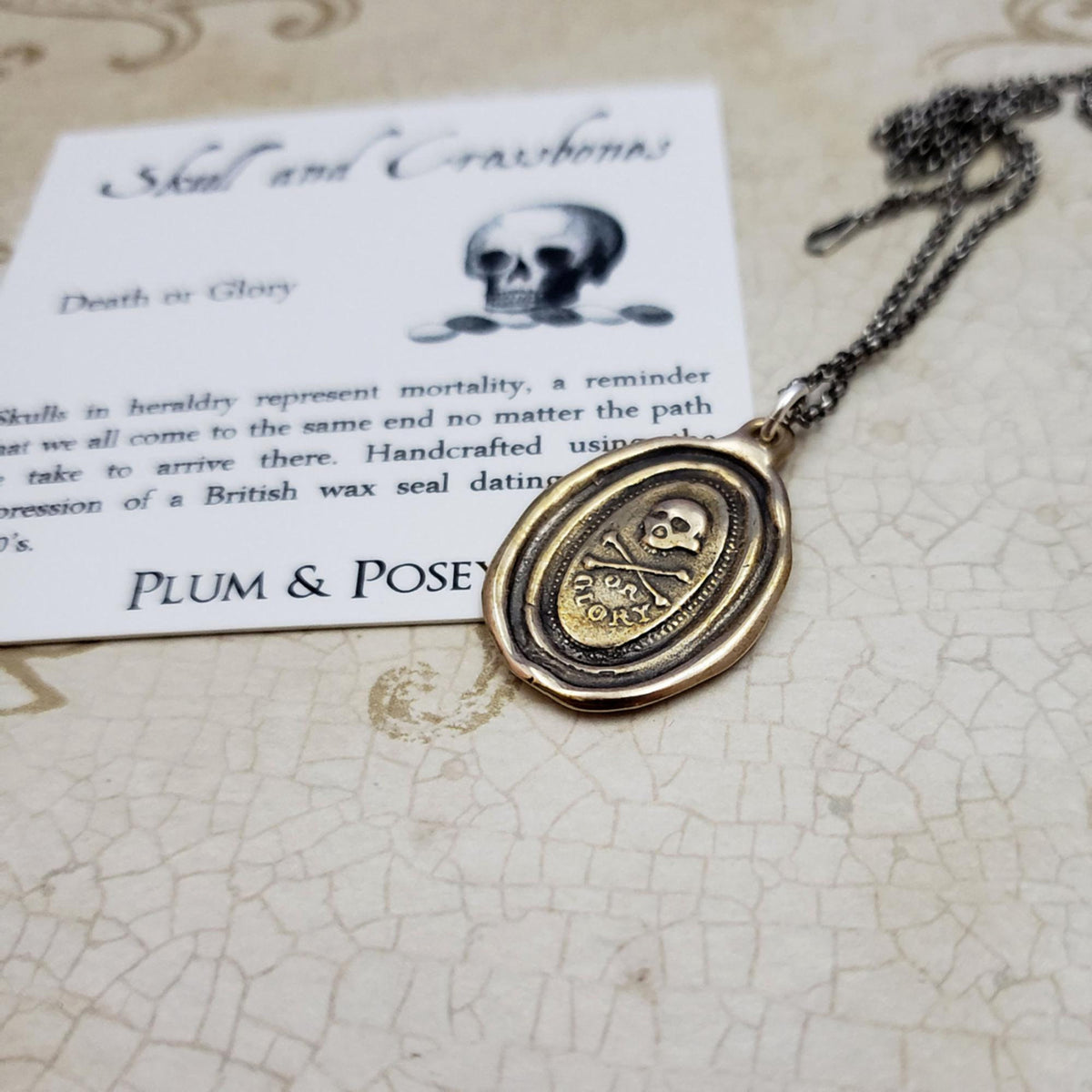 Death or Glory Skull and Crossbones in bronze