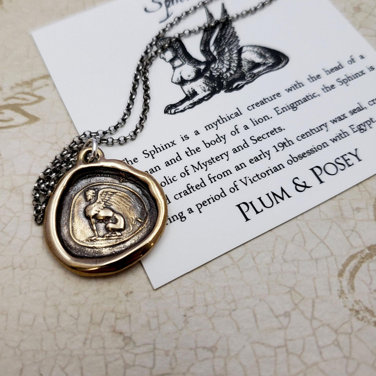 Sphinx Necklace - Mystery &amp; Enigma in Bronze