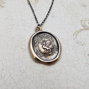 Dragons Crest Protection Necklace in Bronze