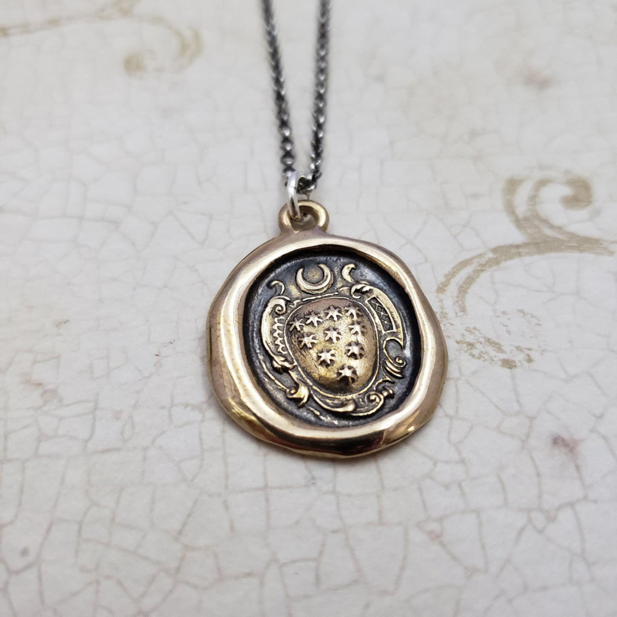 Moon &amp; Stars in bronze