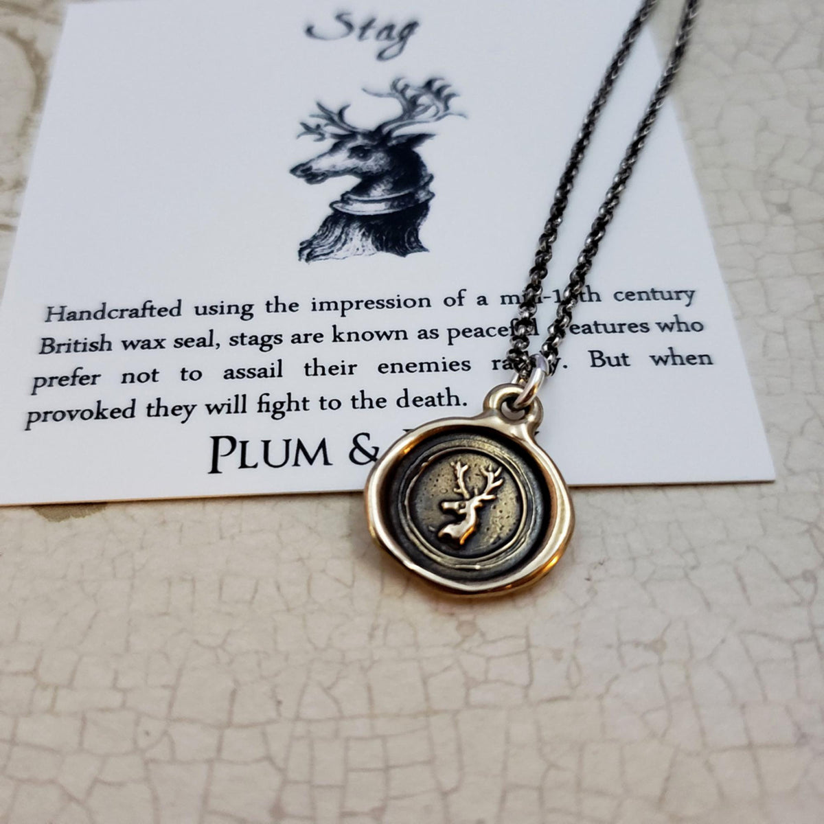 Stag Pendant in Bronze