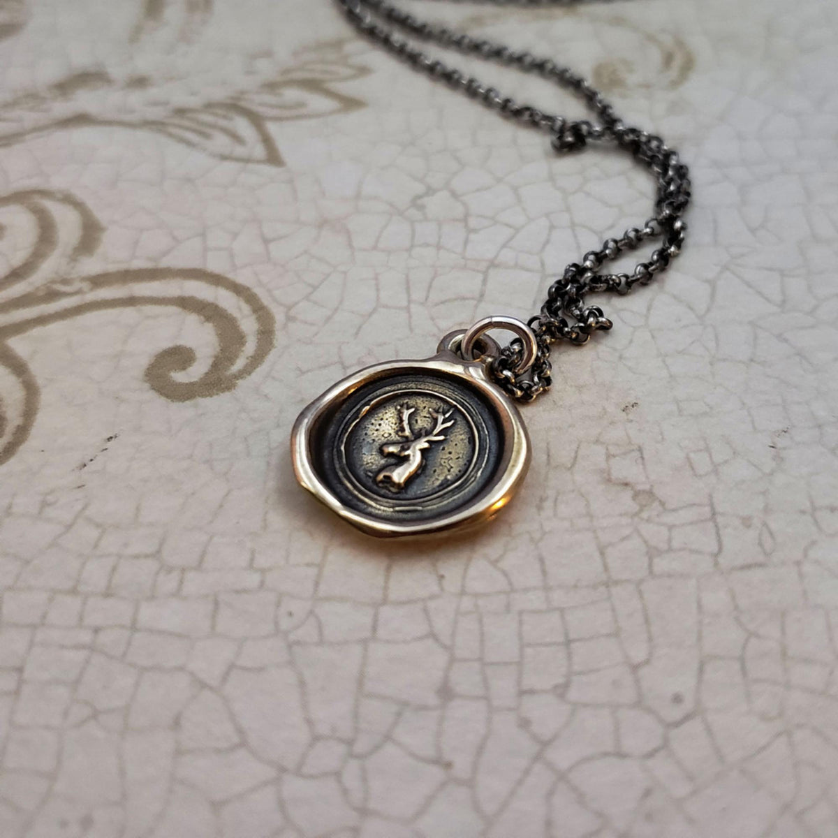 Stag Pendant in Bronze