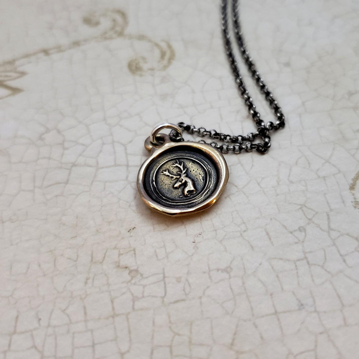 Stag Pendant in Bronze