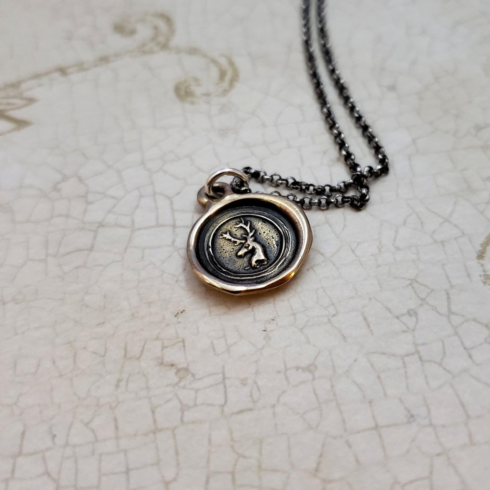 Stag Pendant in Bronze