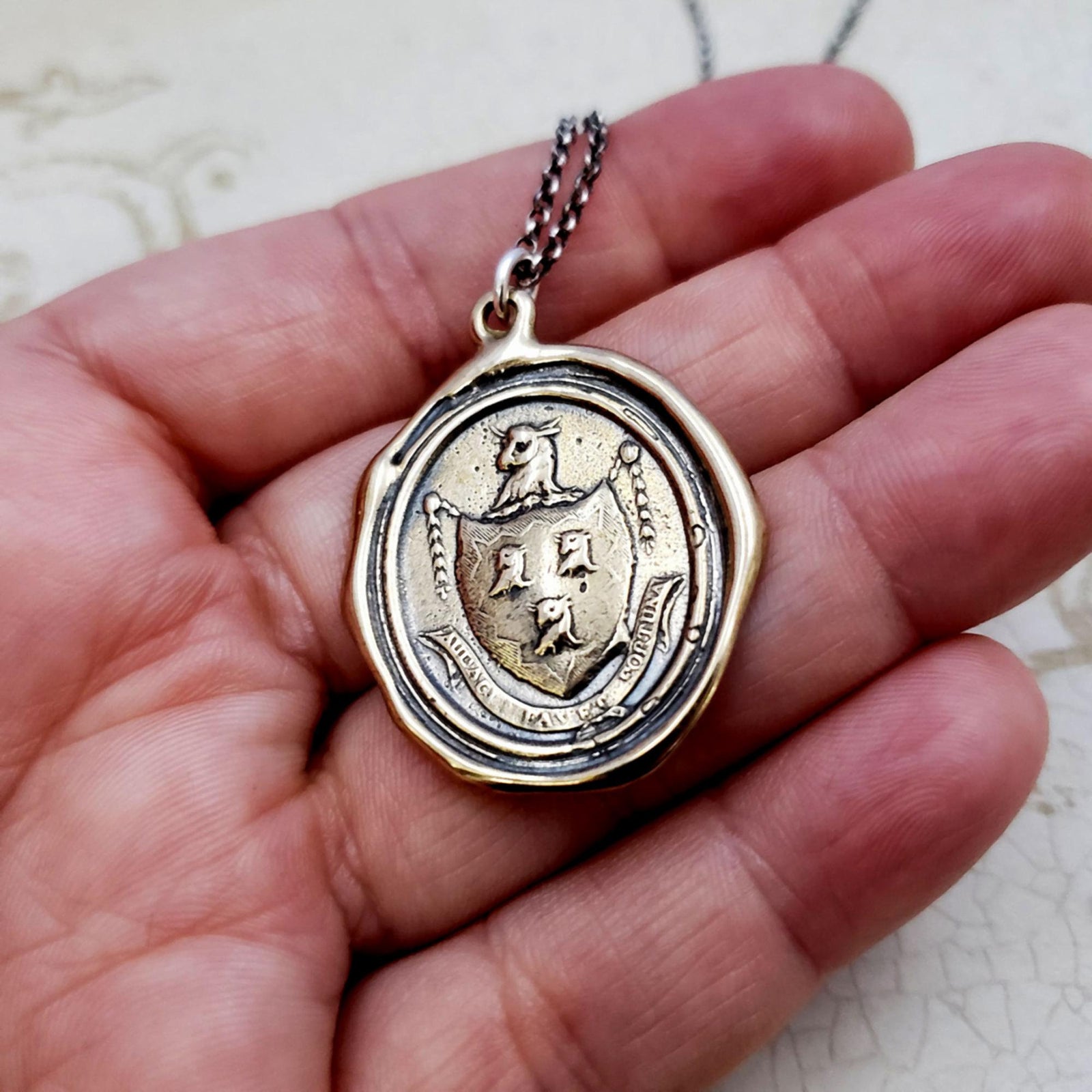 Fortune Favors the Brave Necklace in Bronze