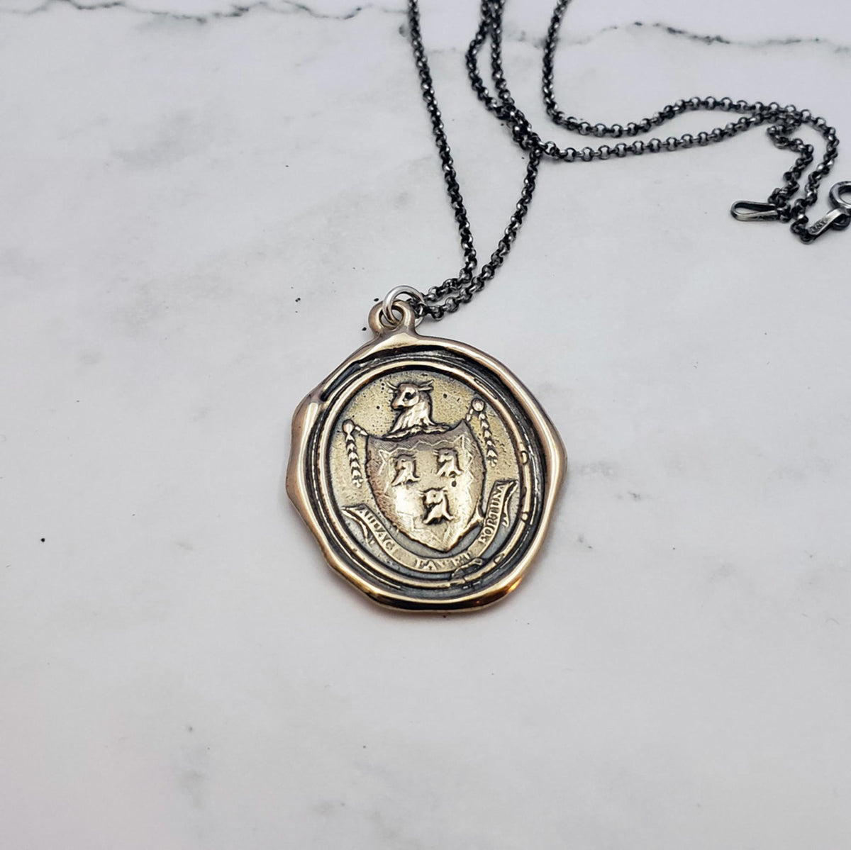 Fortune Favors the Brave Necklace in Bronze