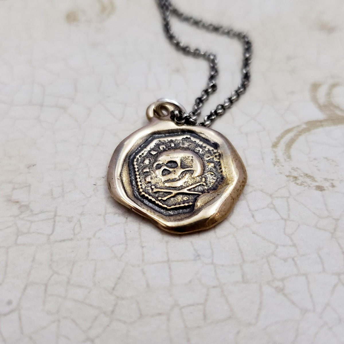 Skull &amp; Crossbones Memento Mori in Bronze