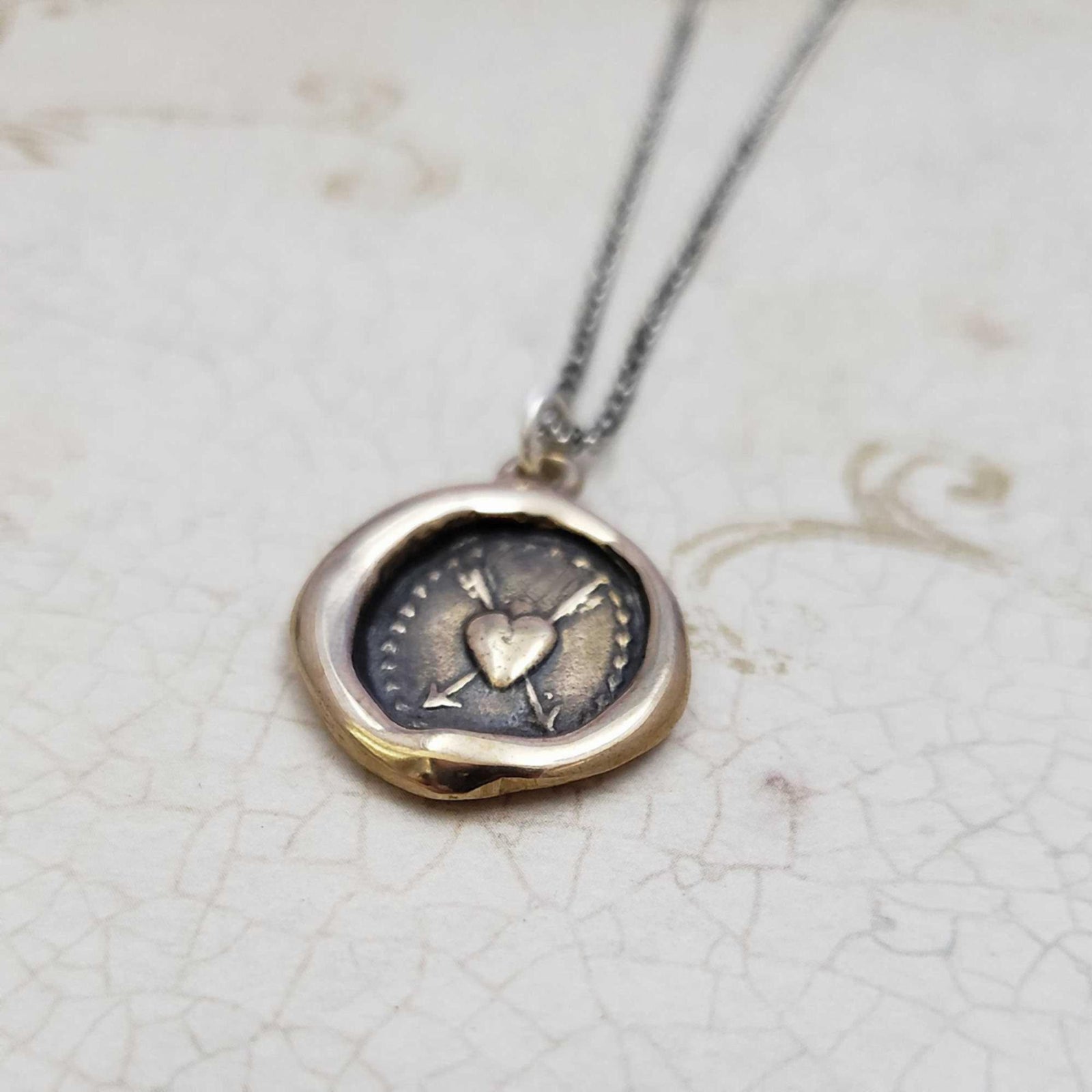 Flaming Heart and Arrows in Bronze