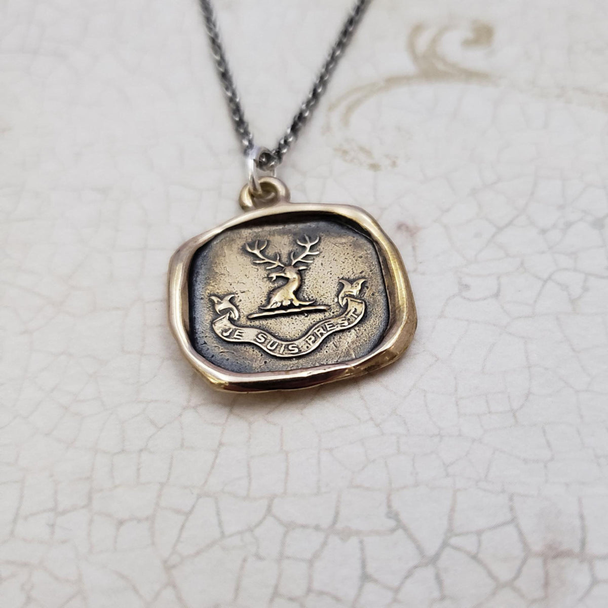 Heraldic Stag - &#39;I am Ready&#39; in Bronze