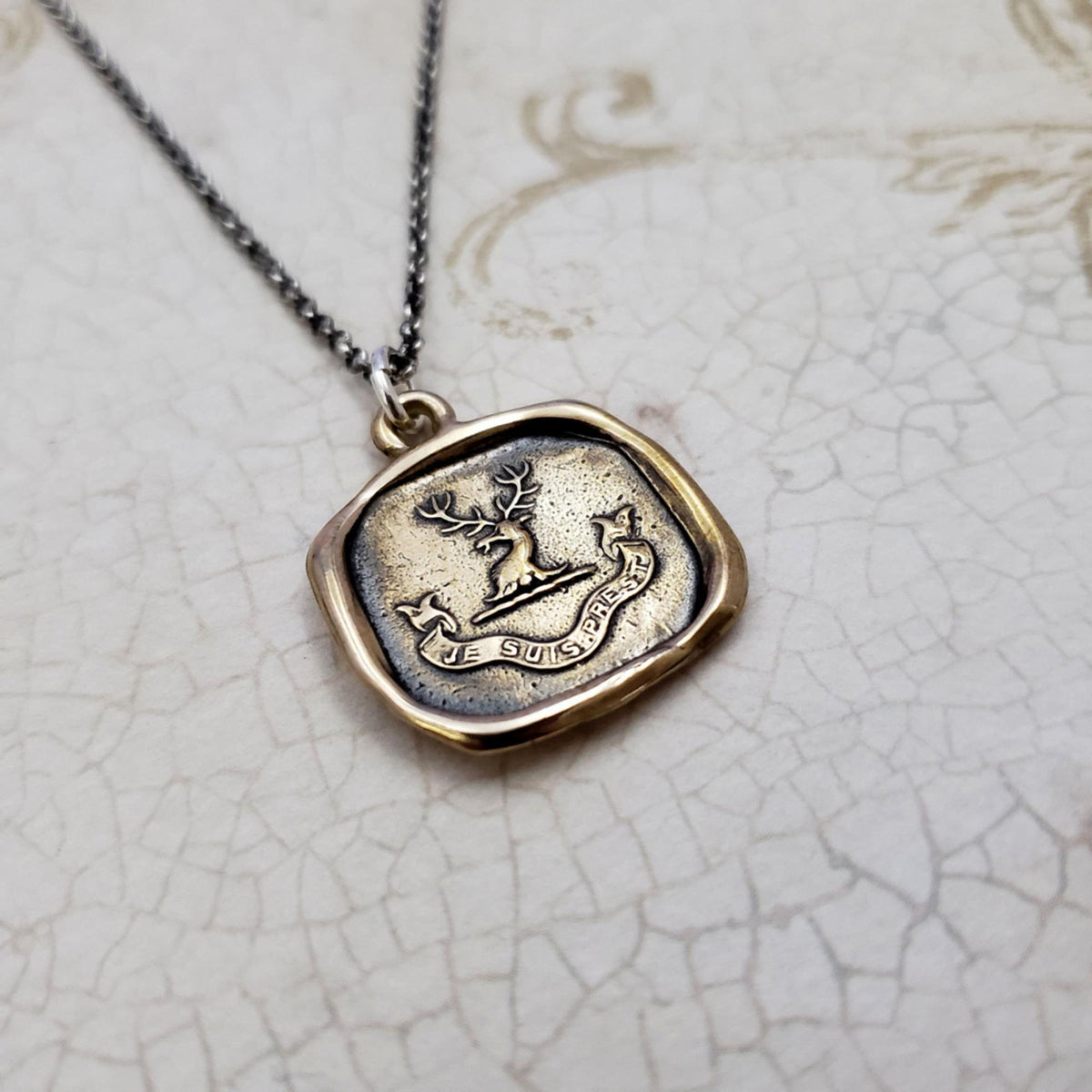 Heraldic Stag - &#39;I am Ready&#39; in Bronze