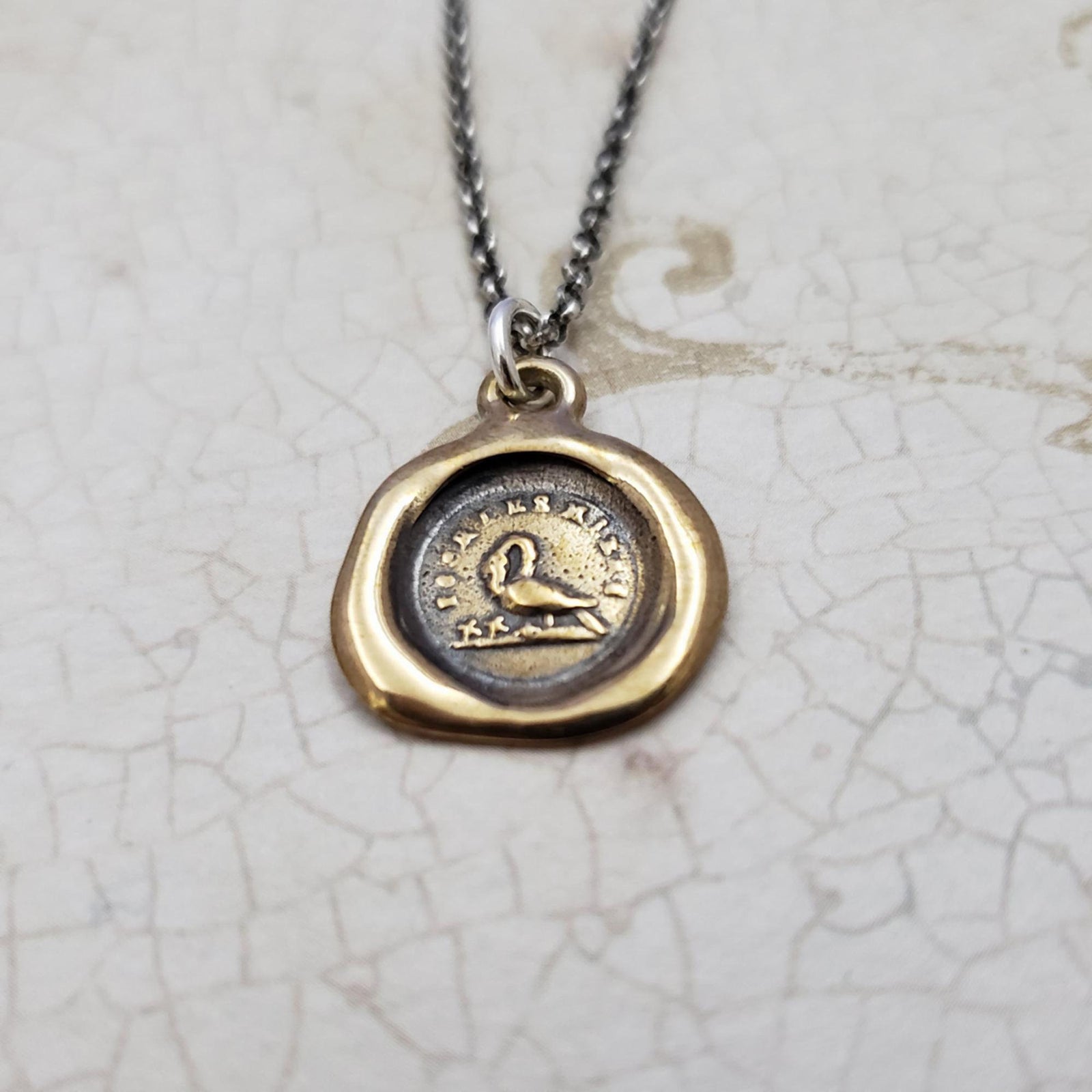 Motherhood Wax Seal Pendant in Bronze