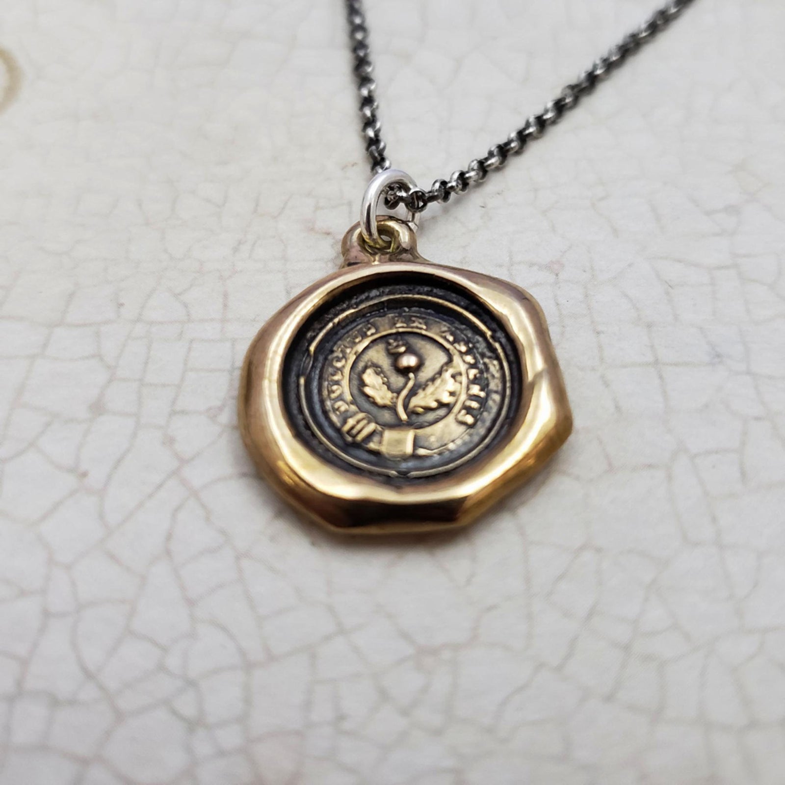 Thistle - Sweeter after Difficulties Pendant in Bronze